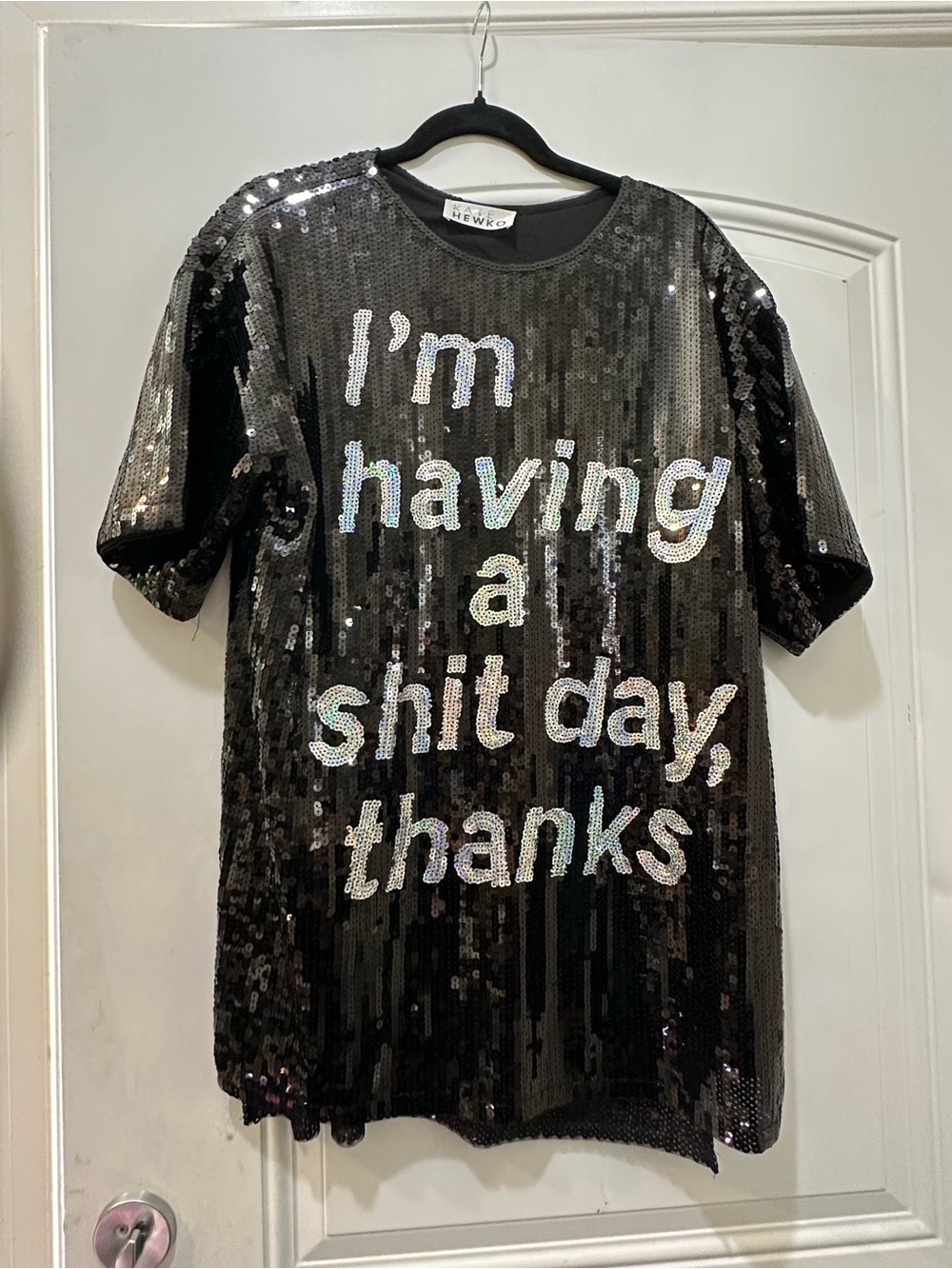 Sequin Statement Tee - Black